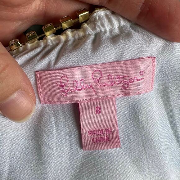 Lilly Pulitzer Silk Whistler Halter Mini Dress Womens Size 8 in Resort White - Picture 2 of 10